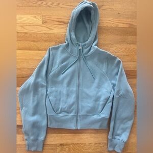All in Motion Light Blue Fleece Zip Hoodie with Pockets and Thumb Holes NWOT